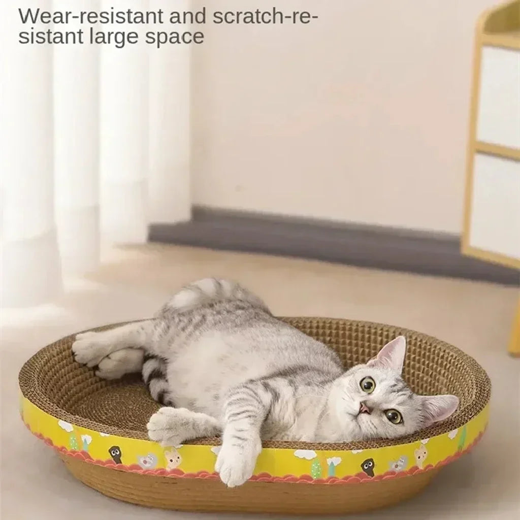 2-in-1 Oval Cat Scratcher & Bed