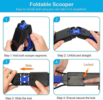 Back-Saving Pooper Scooper | Long Handle & Easy-Grip Jaw