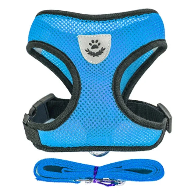 Soft-Touch Comfort Harness | Breathable "No-Choke" Vest & Leash Set