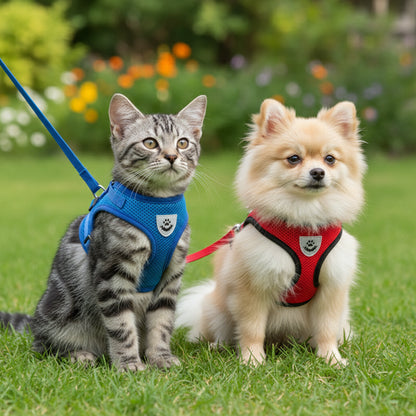 Soft-Touch Comfort Harness | Breathable "No-Choke" Vest & Leash Set