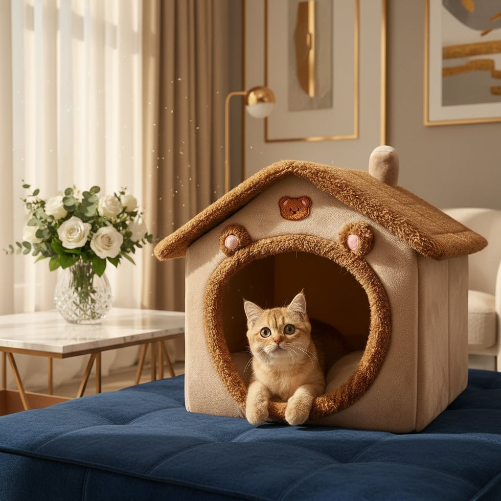 Foldable Pet Cave & Indoor House