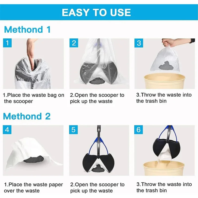 Back-Saving Pooper Scooper | Long Handle & Easy-Grip Jaw