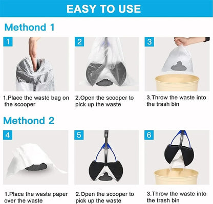 Back-Saving Pooper Scooper | Long Handle & Easy-Grip Jaw