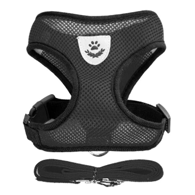 Soft-Touch Comfort Harness | Breathable "No-Choke" Vest & Leash Set
